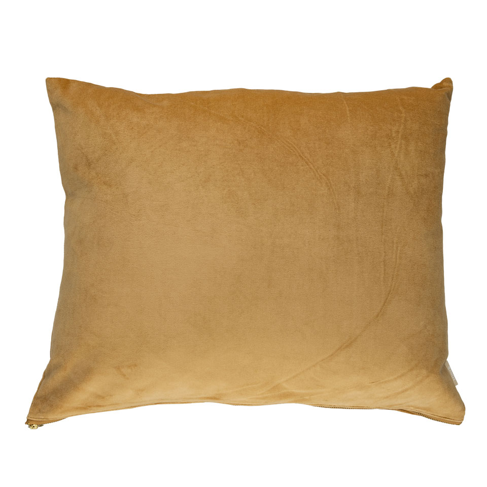 Kussen Goldzipper velours lightgold