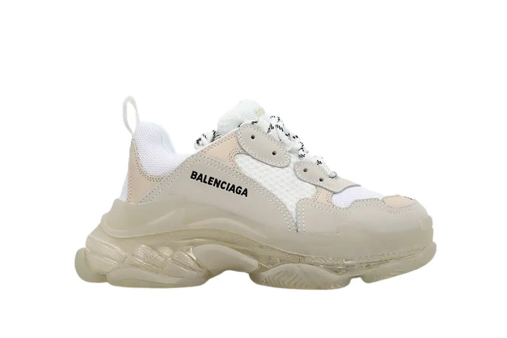 BALENCIAGA TRIPLE S CLEAR SOLE SNEAKER WHITE REPLICA - Sneaker Replica Workshop