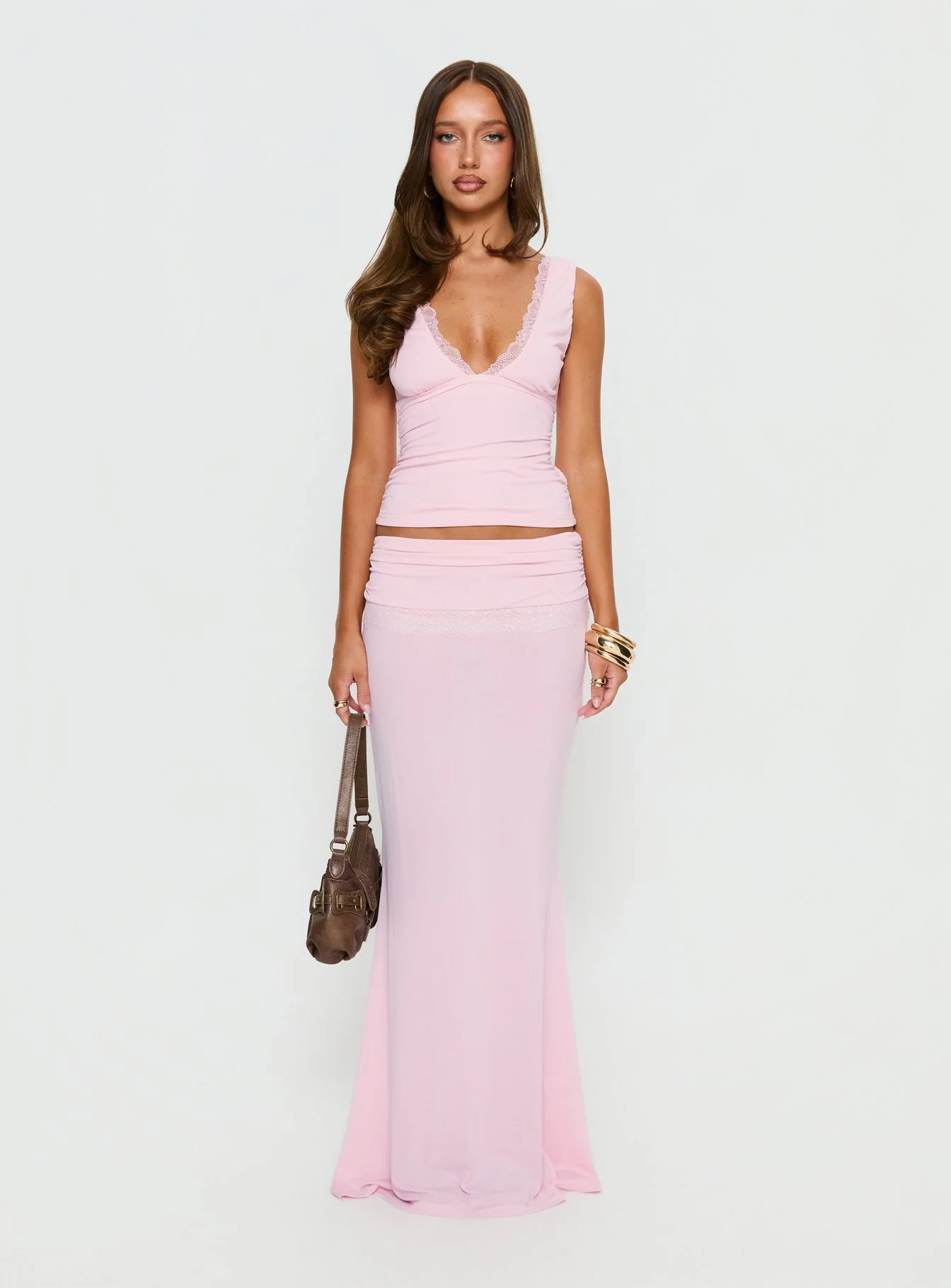 Zespri Jersey Maxi Skirt Pink