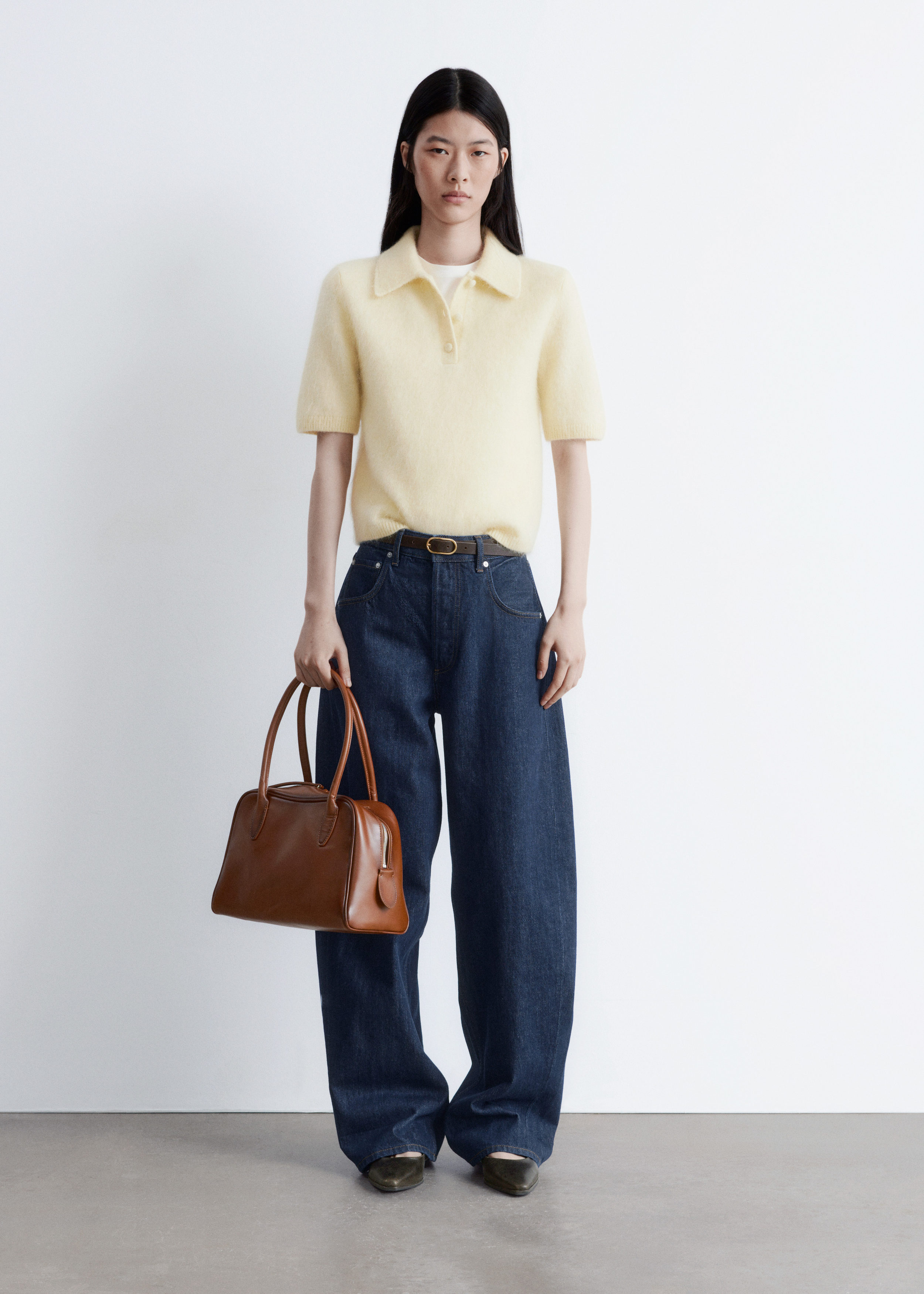 & Other Stories BRUSHED KNIT POLO T-SHIRT