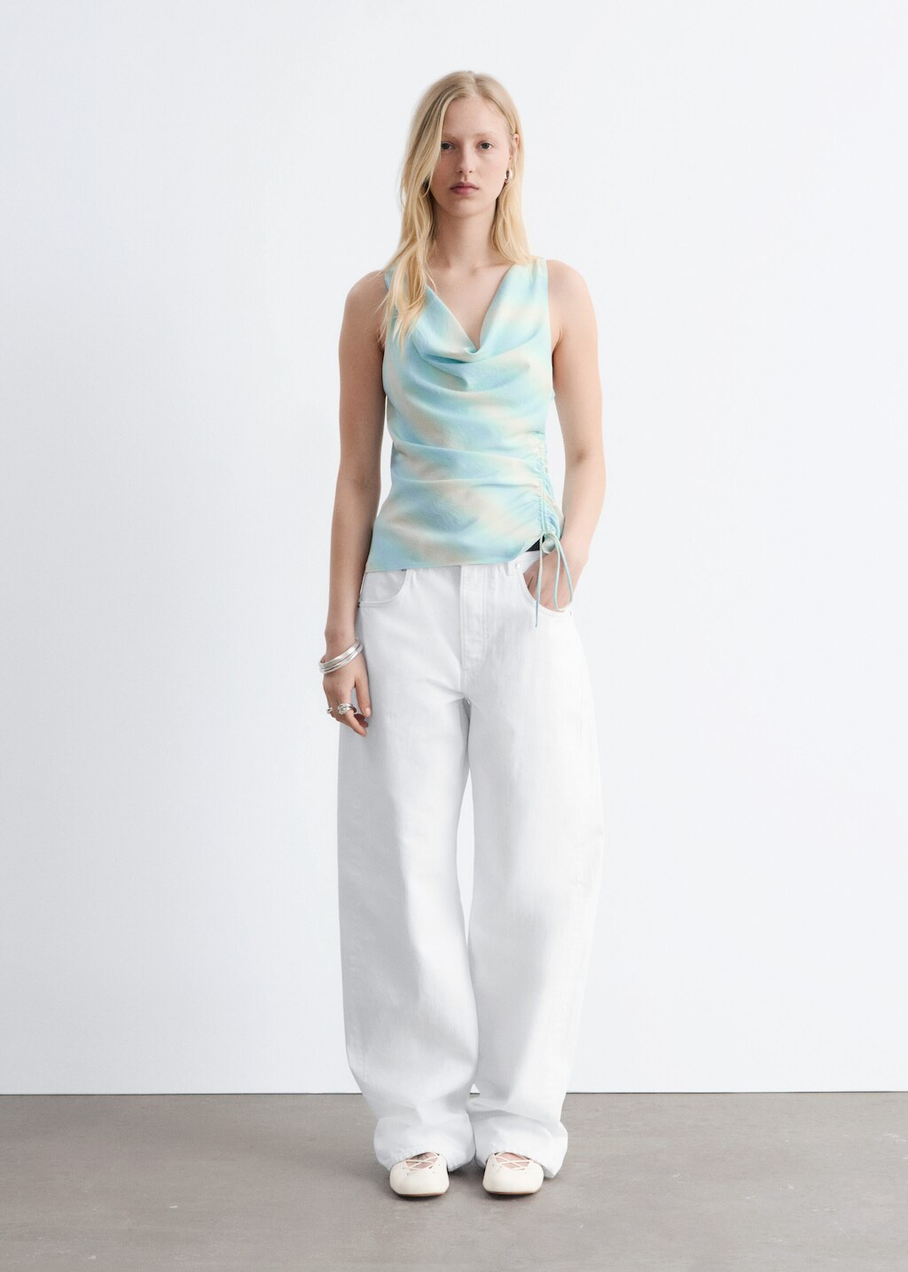 & Other Stories COWL-NECK DRAWSTRING TOP