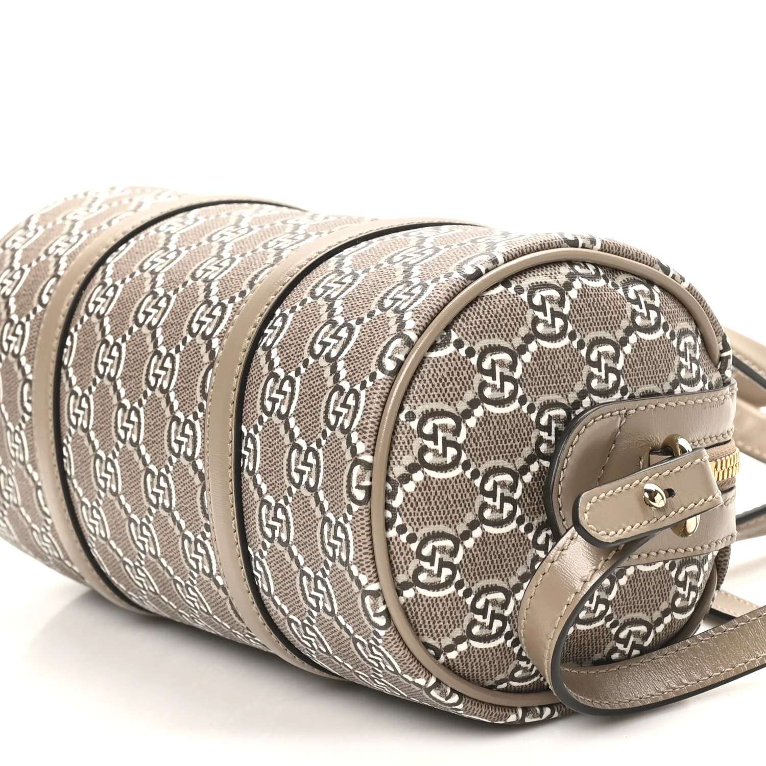 GG Shadow Monogram Ophidia Top Handle Bowler Bag Taupe - Top Club