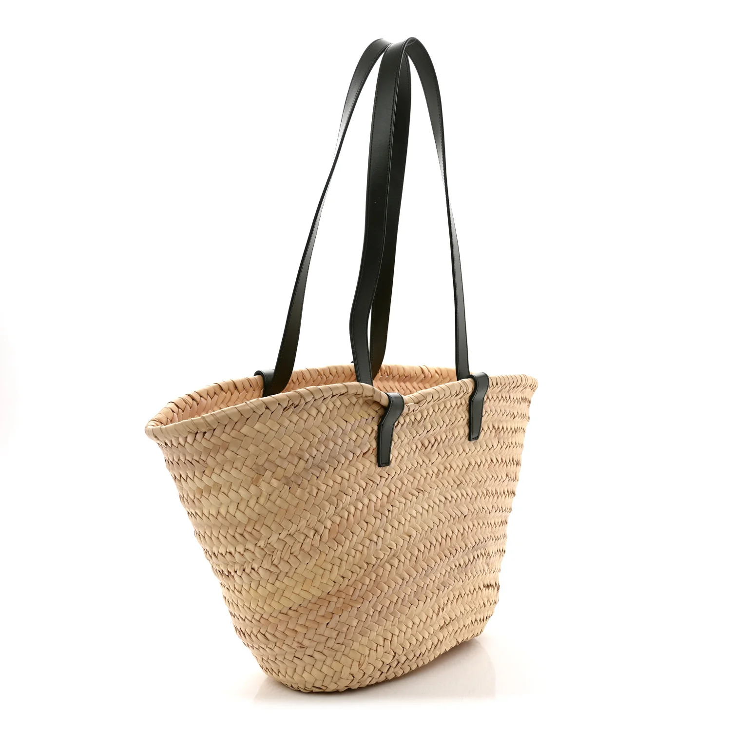 Raffia Calfskin Triomphe Medium Panier  Green - Top Club