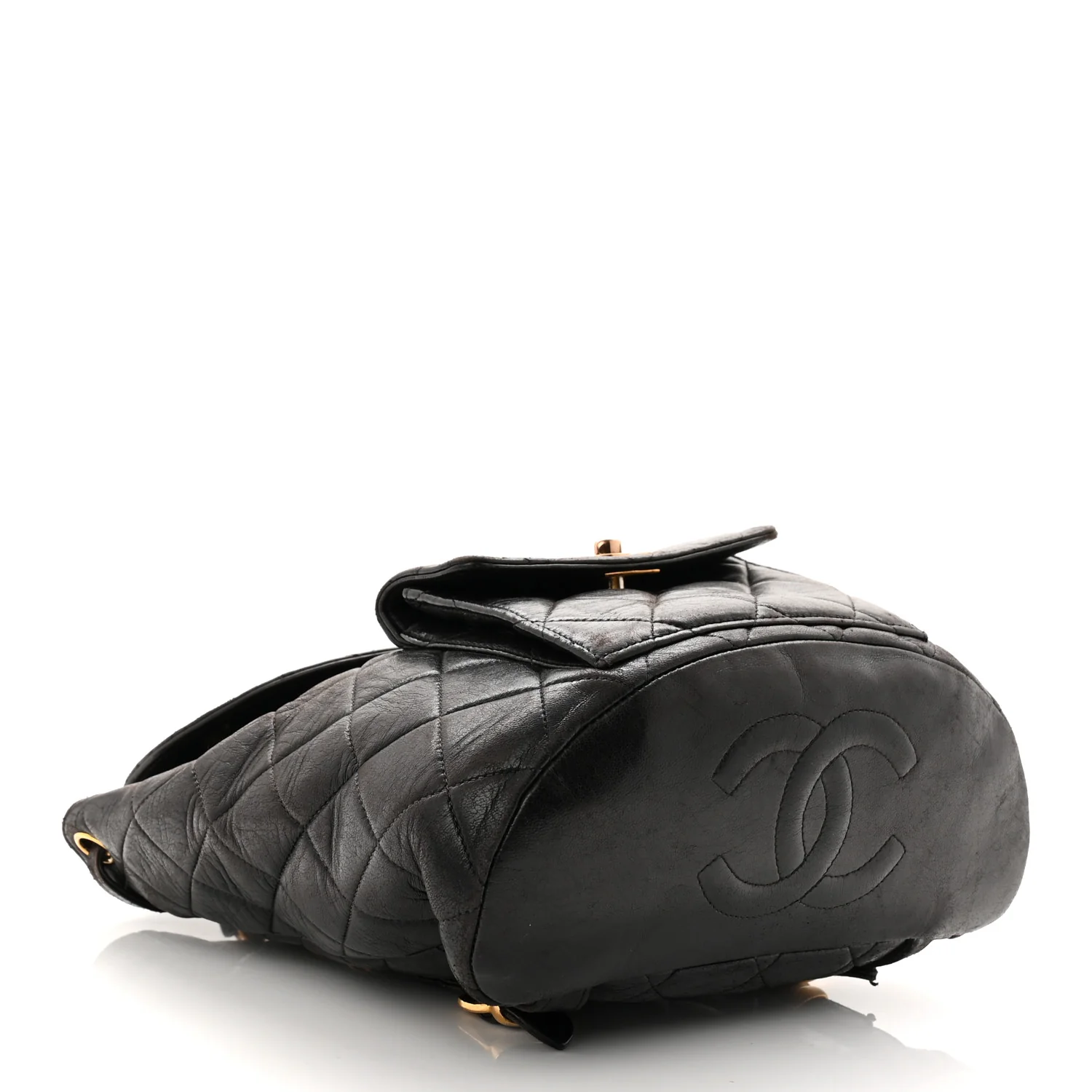 Lambskin Quilted Drawstring Backpack Black - Top Club