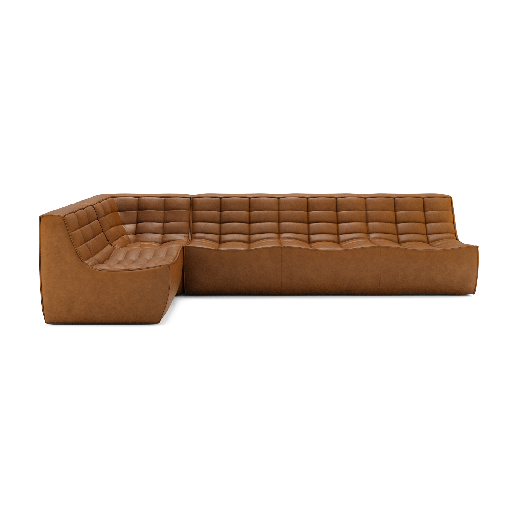 Modulaire bank N701 old saddle set 1+3 seat, 90° rechte hoek