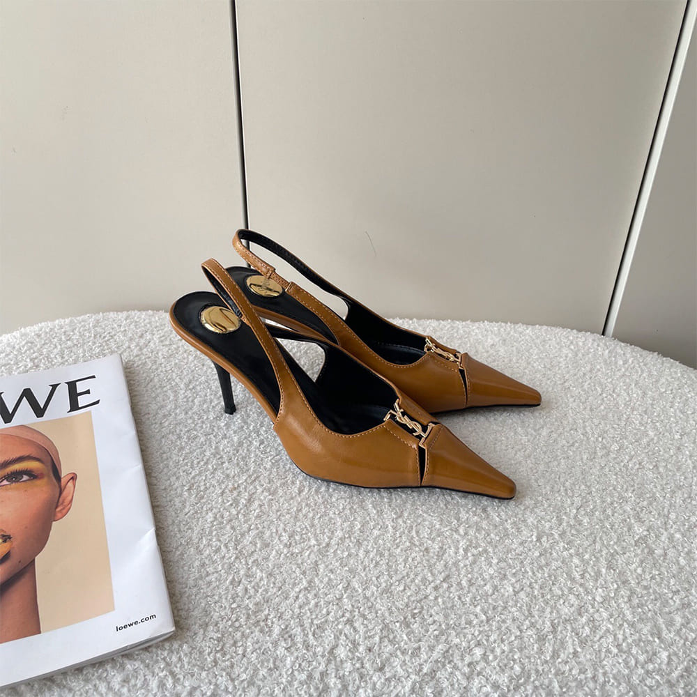 YSL Babylone Breteuil Slingback Pumps in Patent Leather - Top Club