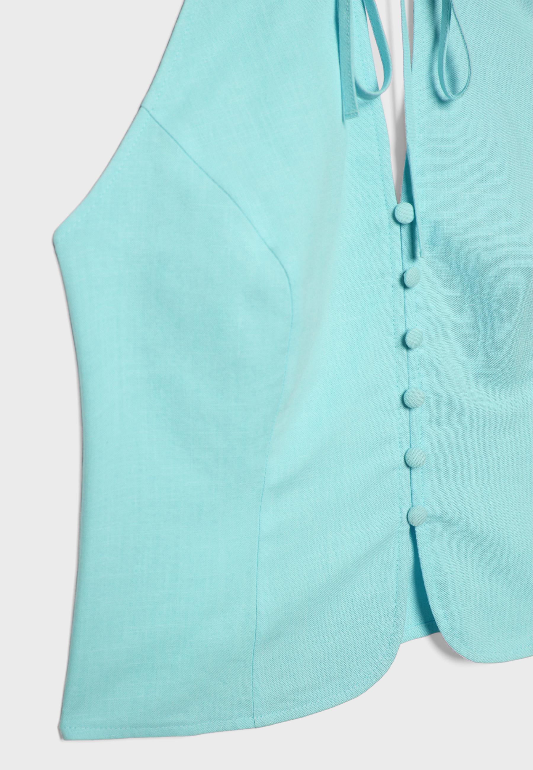 QIPAO HALTER BUTTON TOP