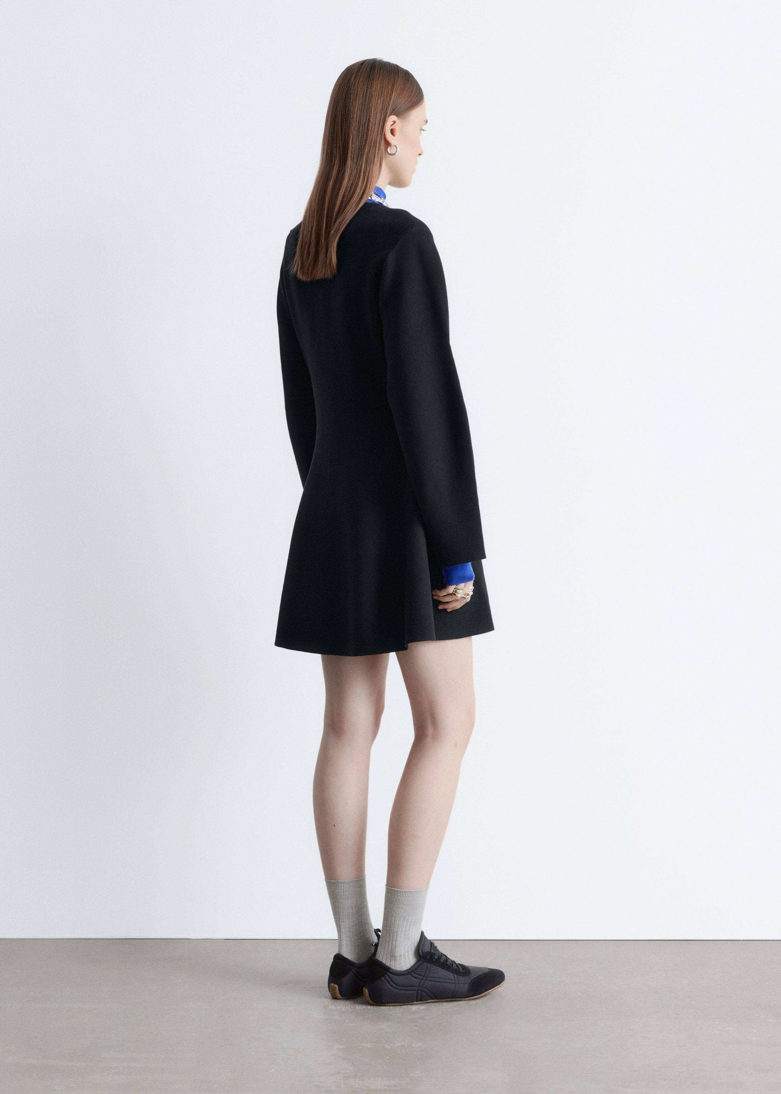 & Other Stories SCULPTURAL-SLEEVE KNITTED MINI DRESS
