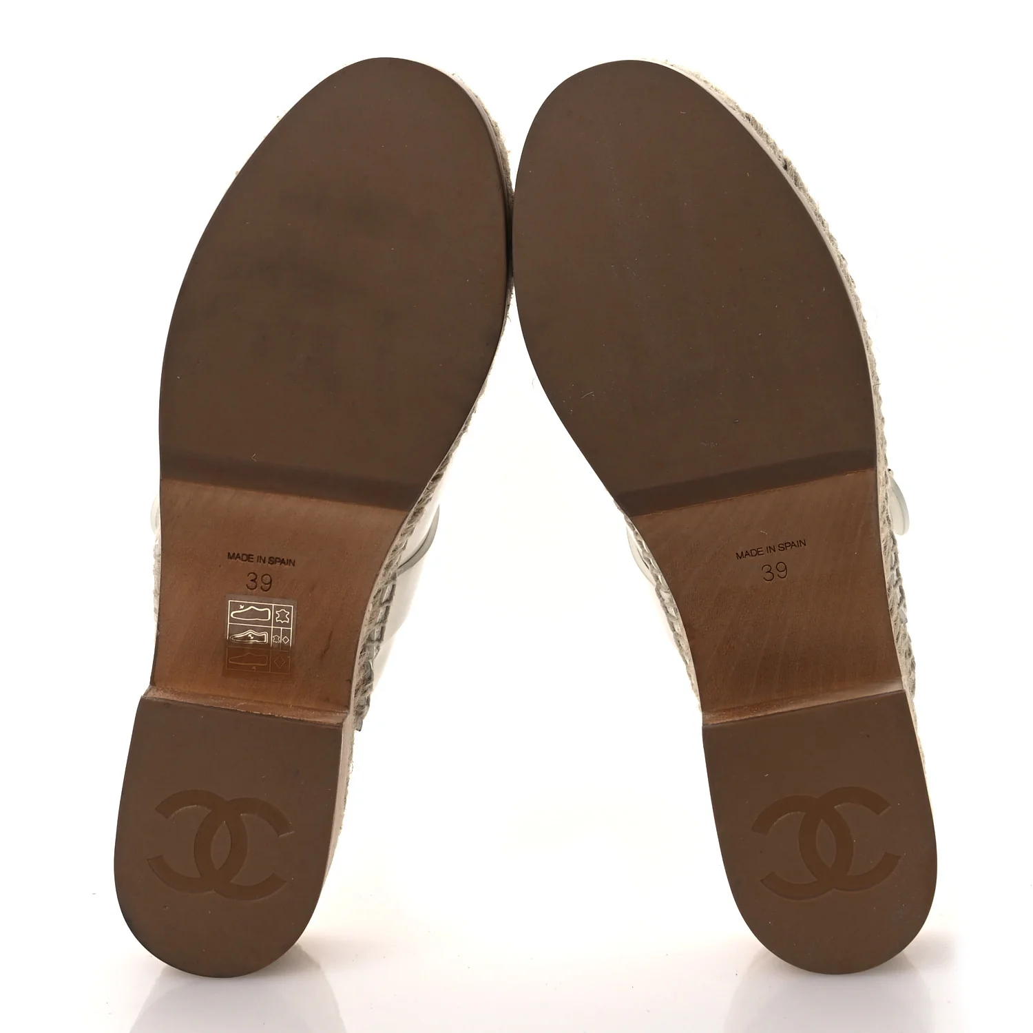 Patent Calfskin CC Turn Lock Clog 39 White - Top Club