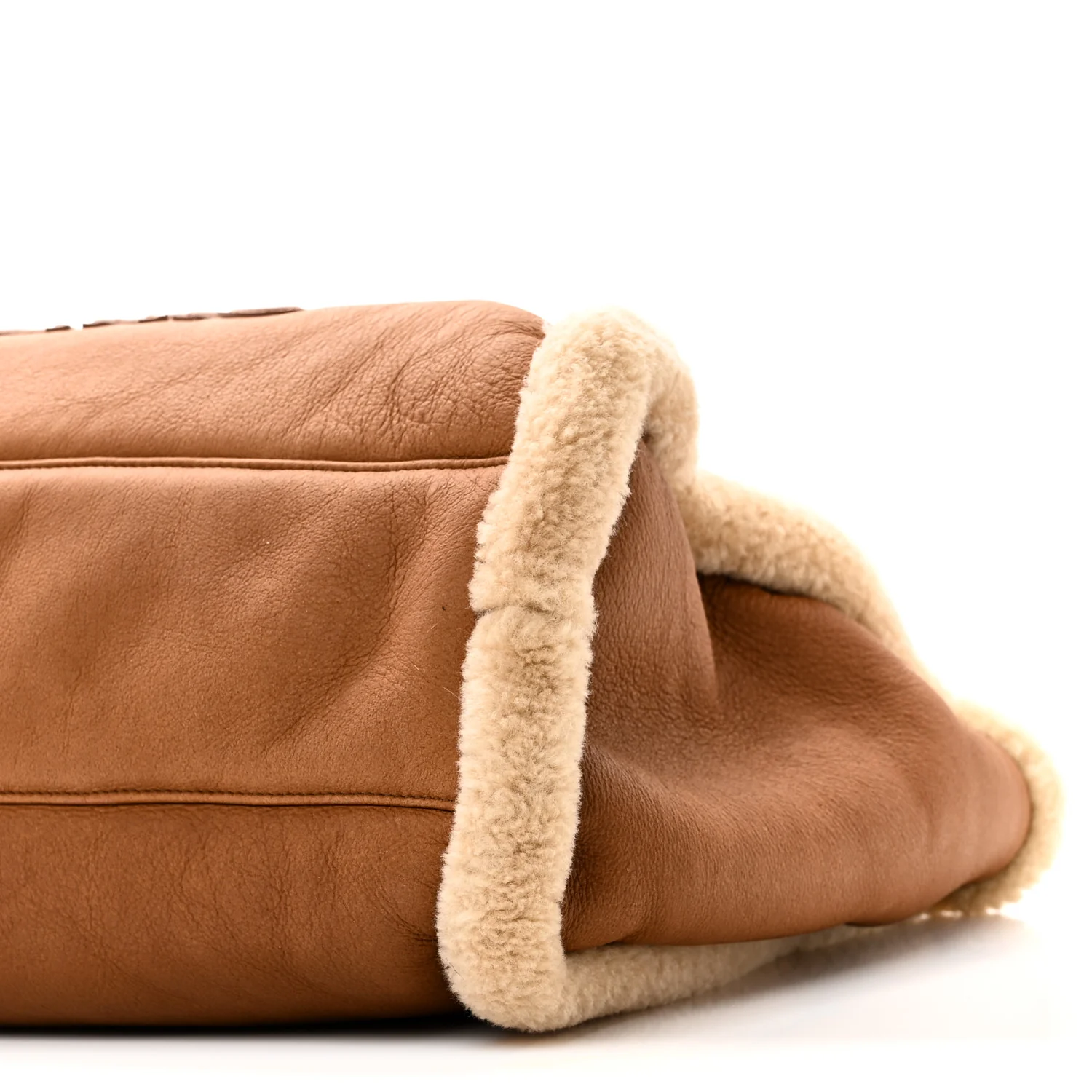 Lambskin Shearling Medium Deauville Tote Brown - Top Club