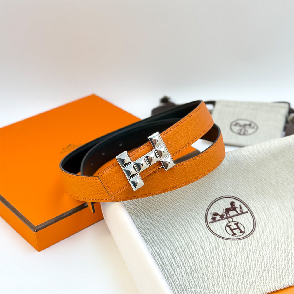 H Infini belt buckle   Reversible leather strap 24 mm - Top Club
