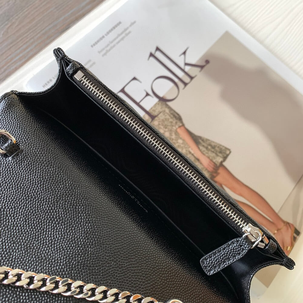 YSL cassandre envelope chain wallet in grain de poudre leather(High-end Grade) - Top Club