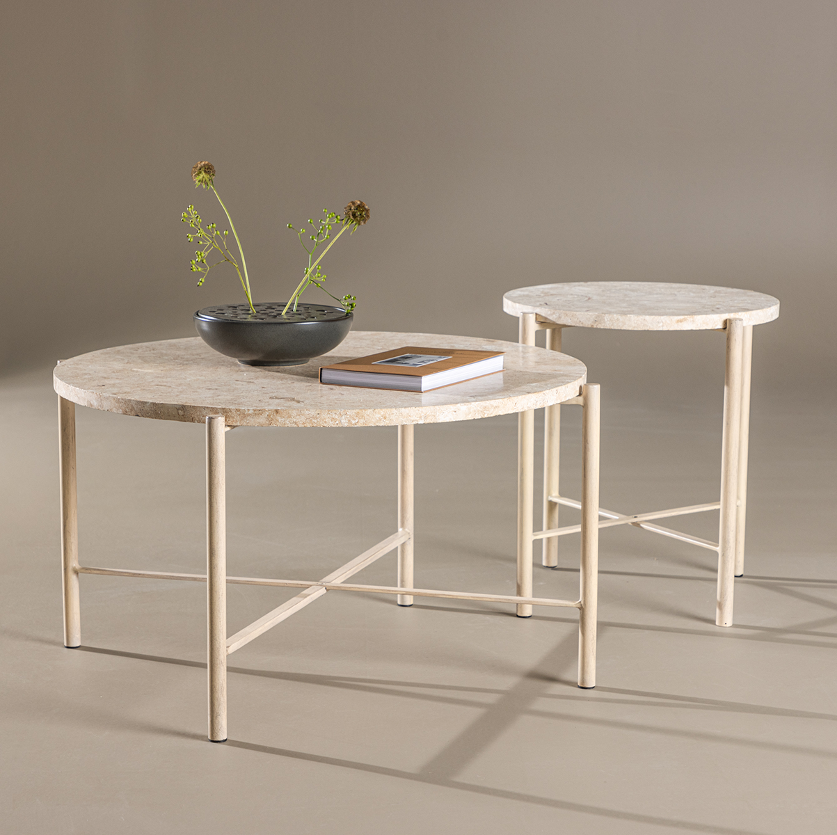 Salontafel Thora - met stenen blad Beige