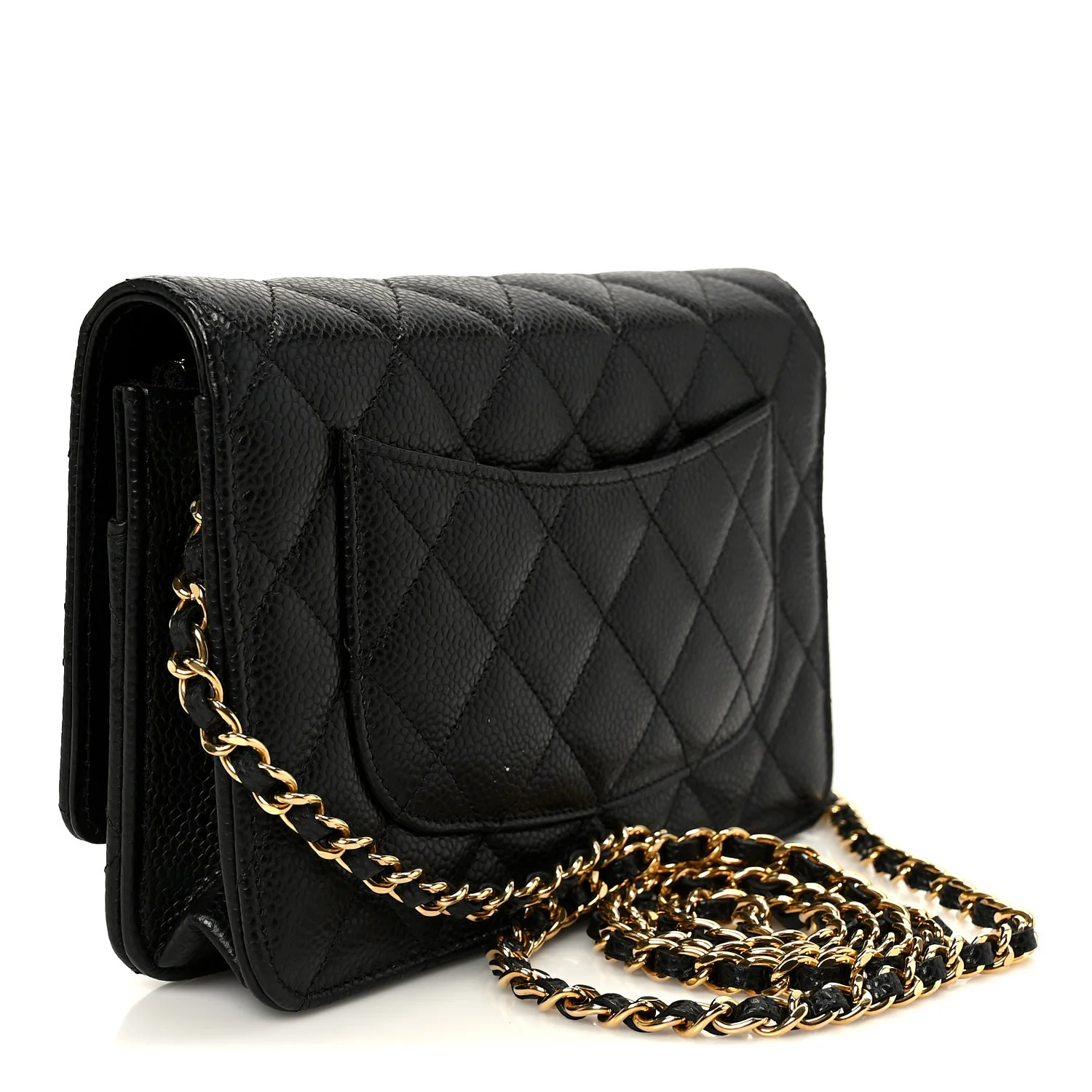 Caviar Quilted CC Turnlock Wallet On Chain WOC Black - Top Club