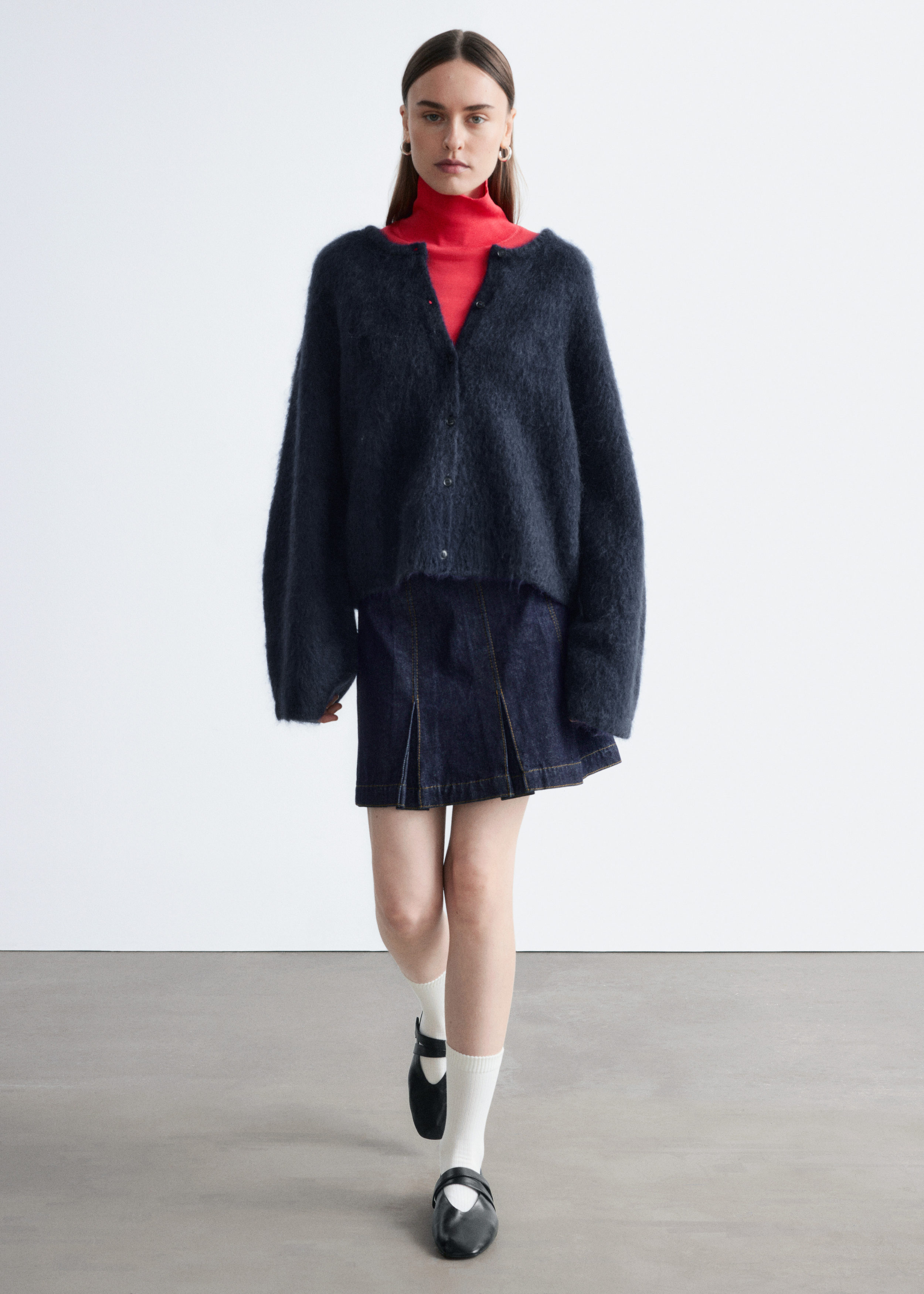 & Other Stories BRUSHED MOHAIR-BLEND CARDIGAN