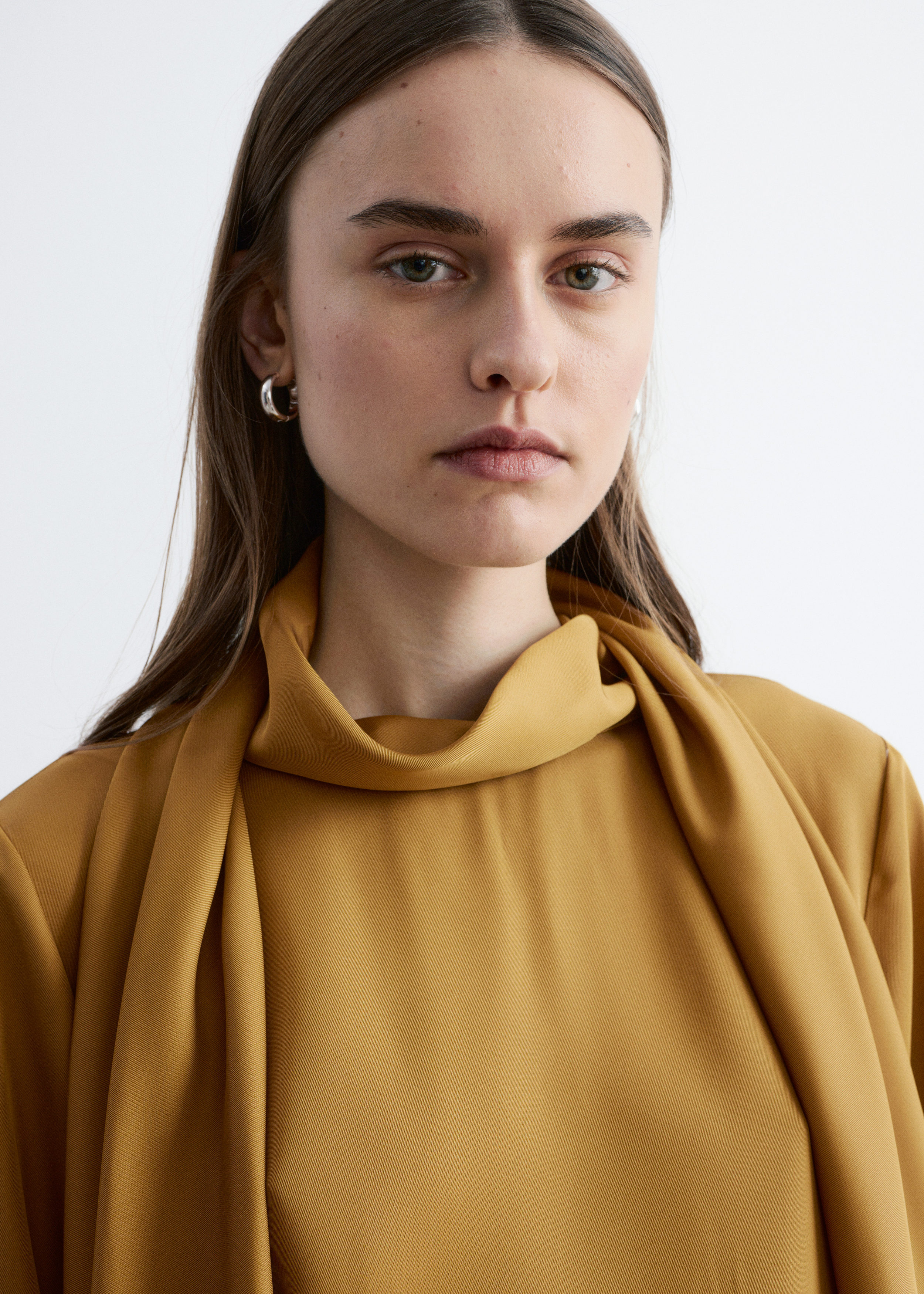 & Other Stories SCARF-NECK MIDI DRESS