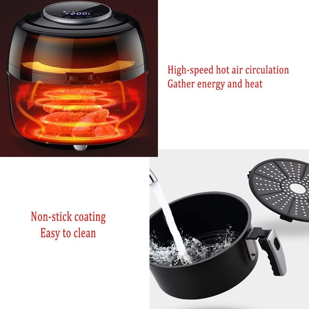 AJIRALTON Friggitrice ad Aria, Friggitrice ad Aria Digitale, Friggitrice Salutare Senza Olio, Forno/Cucina Di Dimensioni Familiari per Una Cottura a Basso Contenuto Di Grassi, Timer e Controllo a
