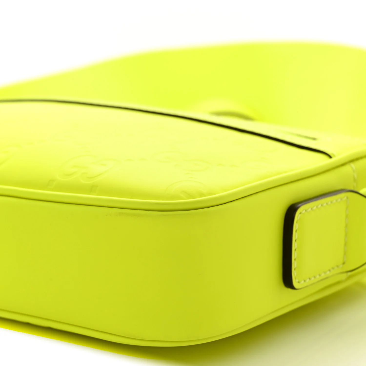 Rubber Effect Monogram GG Crossbody Bag Fluorescent Yellow - Top Club