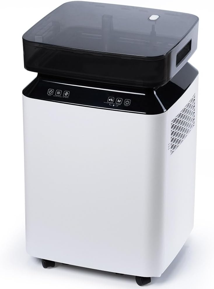 iOCHOW Deumidificatore Elettrico a Compressore 50L/Giorno: Grande Deumidificatore Portatile Intelligente con Timer 24 ore, Drenaggio a Pompa Acqua, R290 Ecologico Per Casa e Ufficio