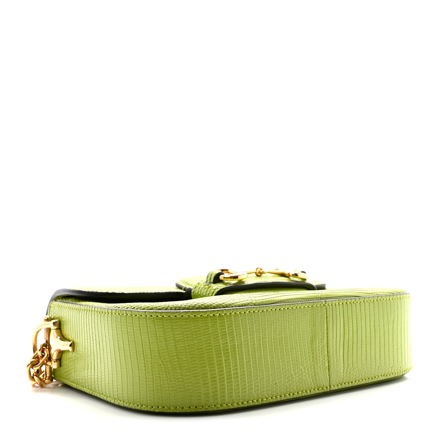 Lizard Mini Horsebit 1955 Shoulder Bag Green - Top Club