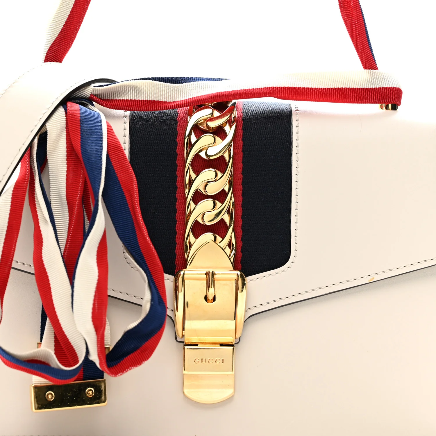 Calfskin Small Sylvie Shoulder Bag Off White - Top Club