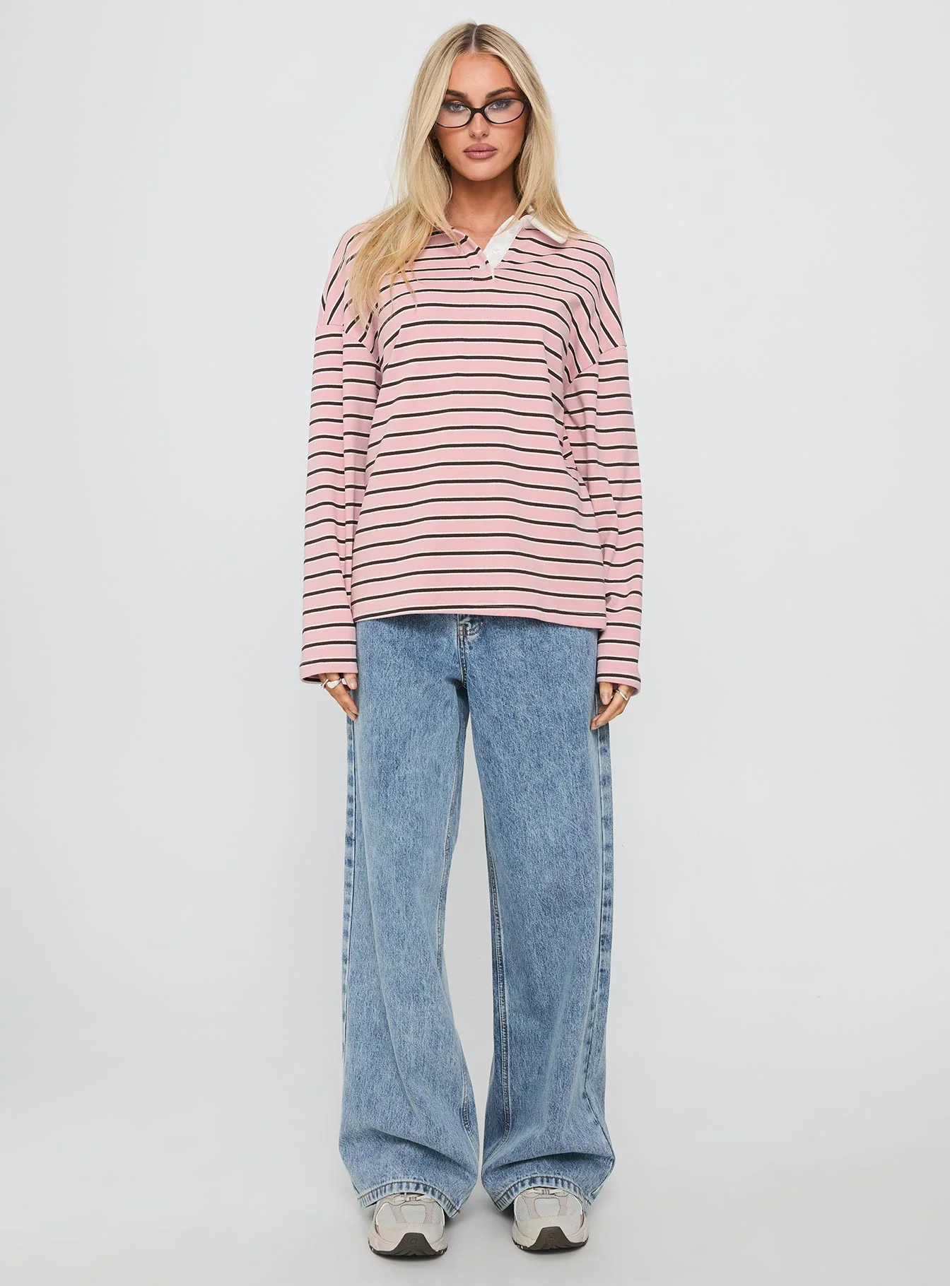 High Regard Collared Jersey Pink Stripe