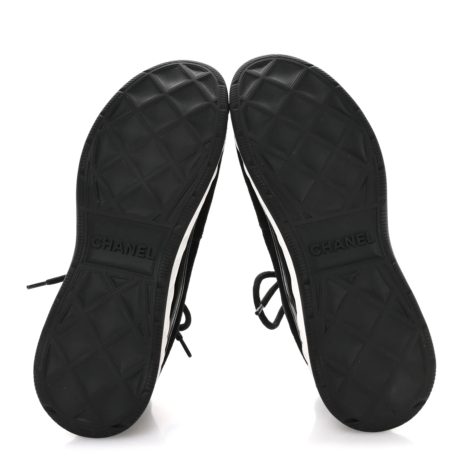 Velvet Calfskin Mixed Fibers CC Sneakers 39.5 Black - Top Club