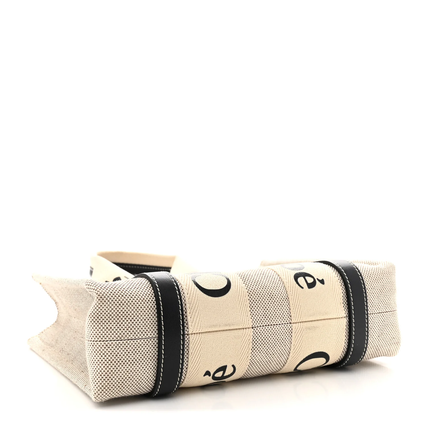 Cotton Calfskin Small Woody Ribbon Tote White Blue - Top Club