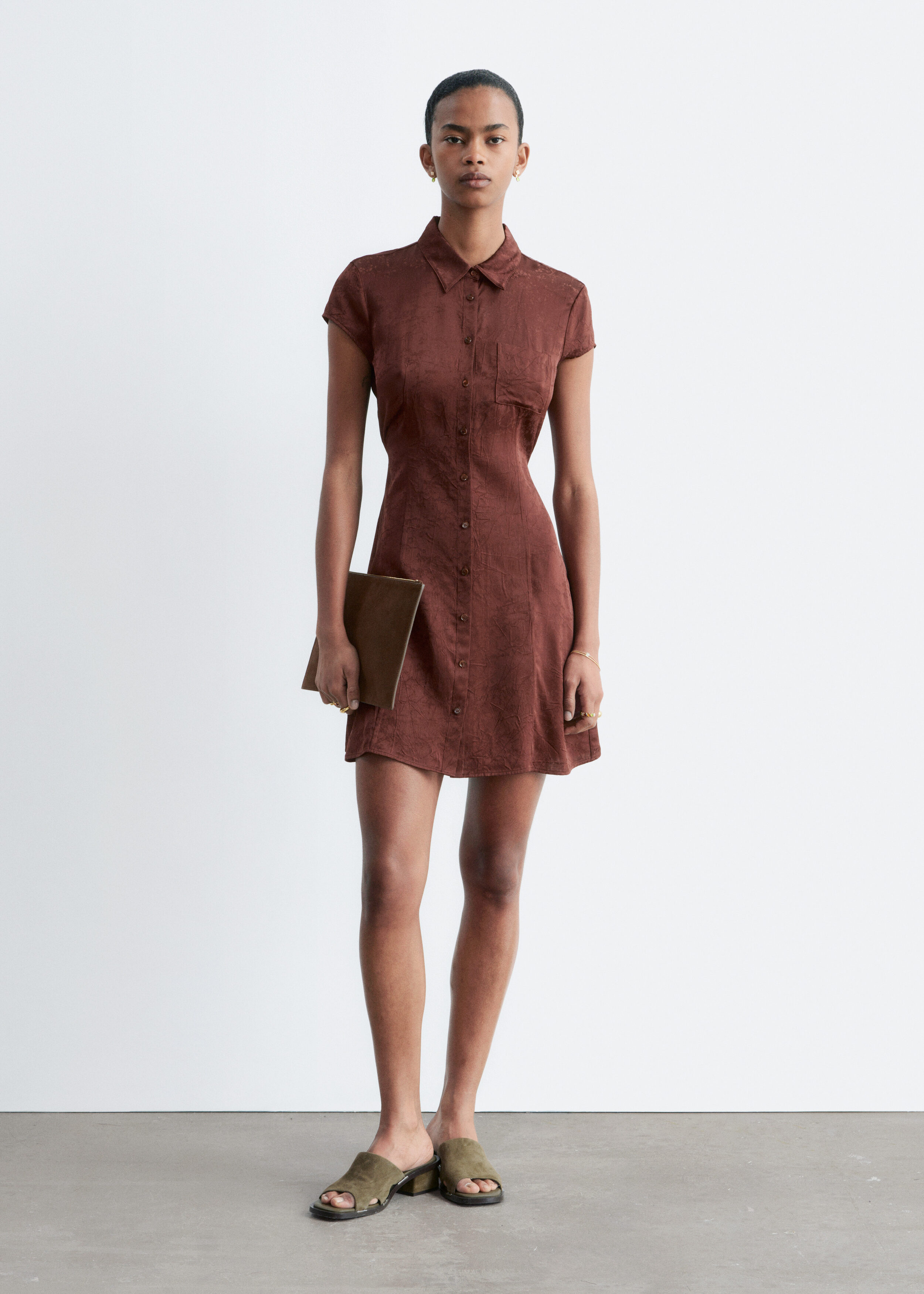 & Other Stories JACQUARD MINI SHIRT DRESS