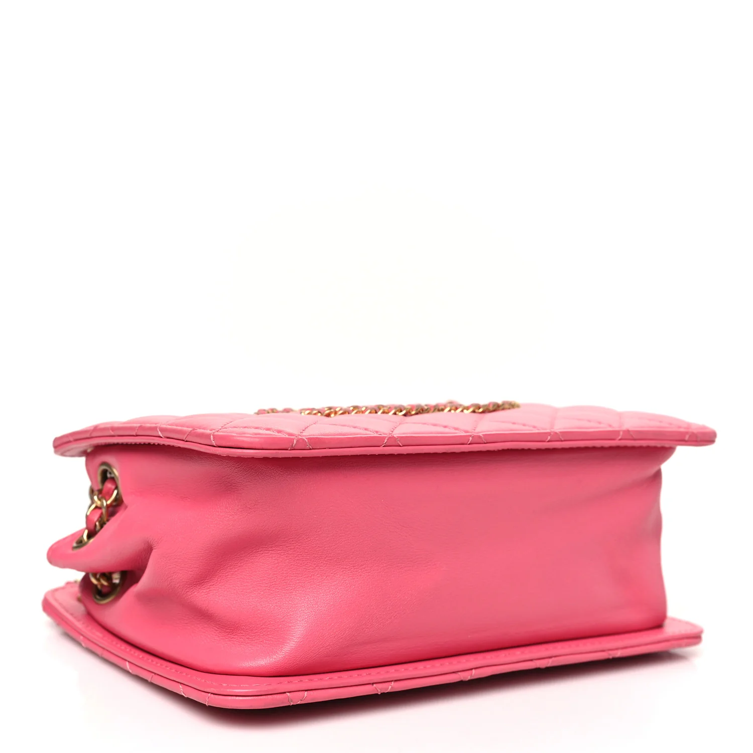 Calfskin Quilted Small CC Chain Accordion Tote Pink - Top Club