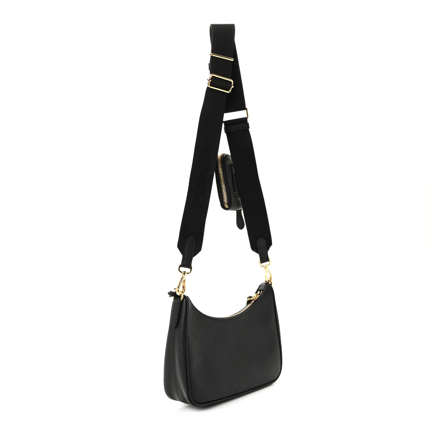 Saffiano Lux Re-Edition 2005 Shoulder Bag Black - Top Club