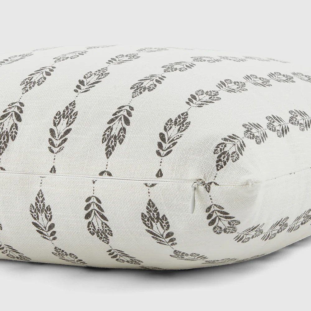 Folk Leaves Patterned Throw Pillow