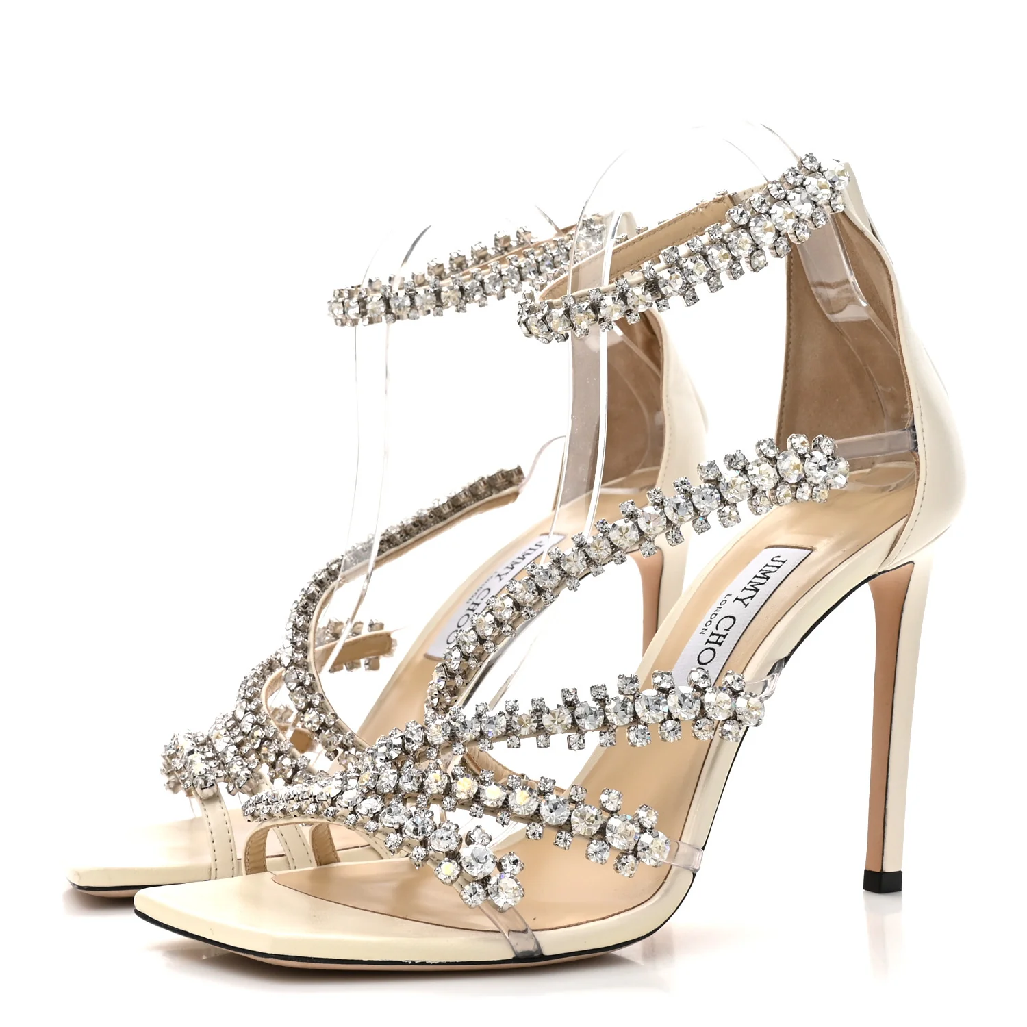 Nappa Crystal Josefine 100 Sandals 39 Latte - Top Club