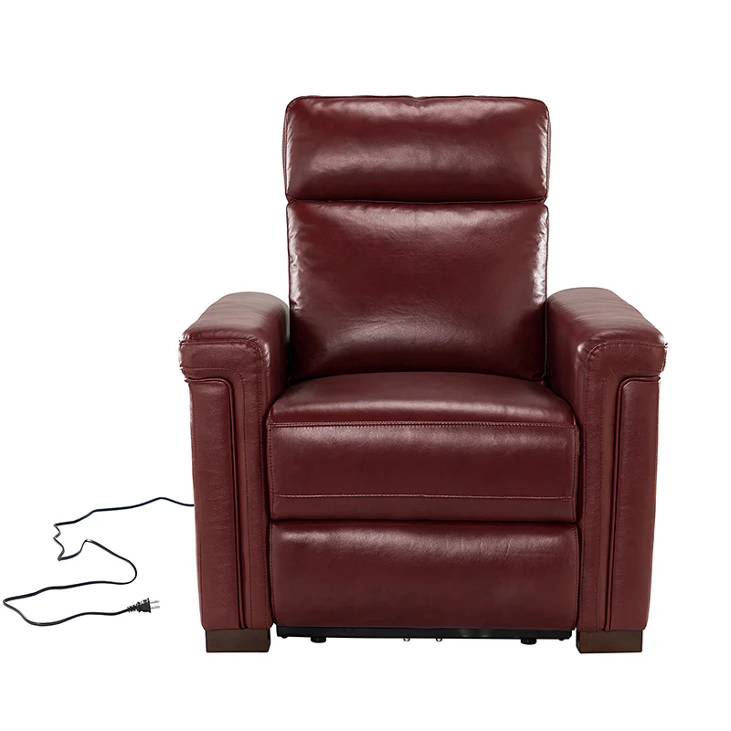 Lea 36.02" Wide Genuine Leather Power Recliner