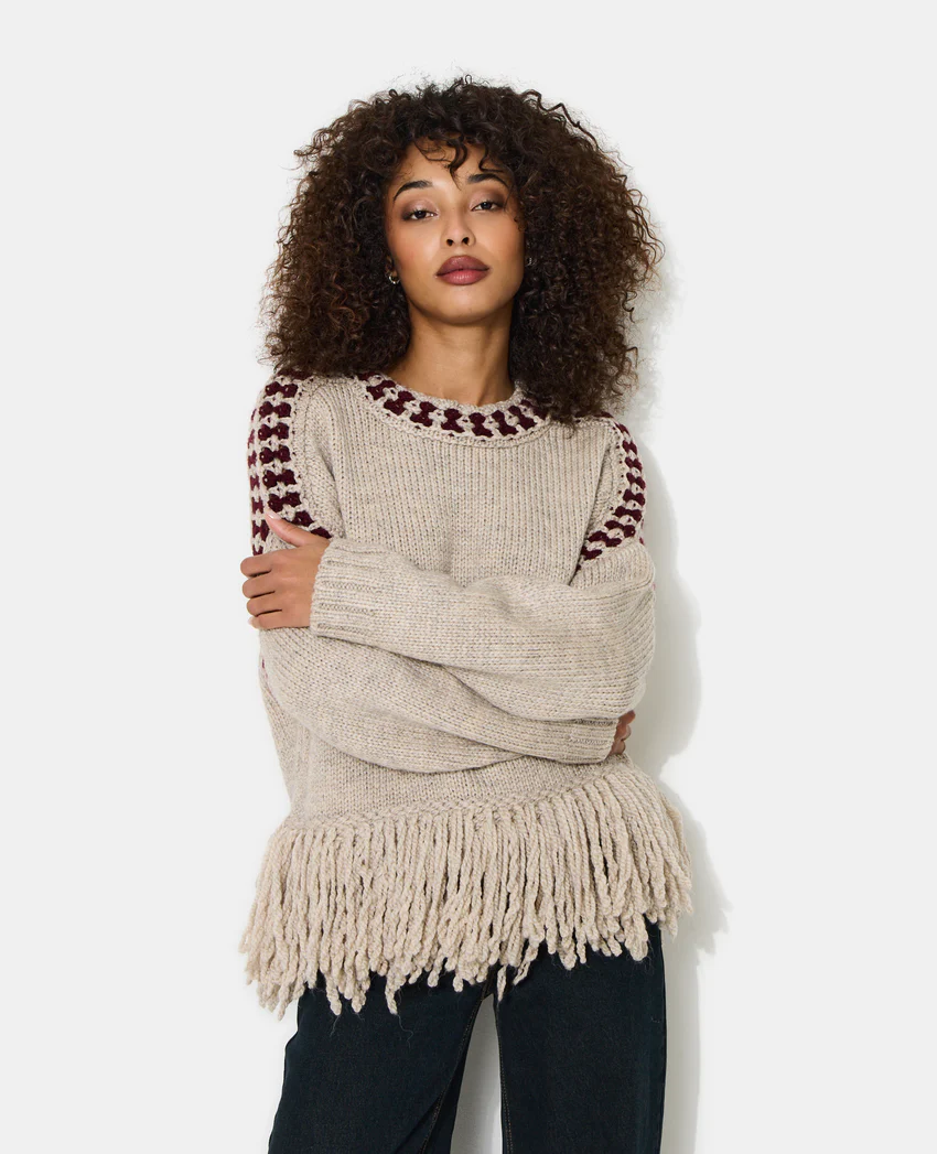 Pimkie Pull avec franges et détails contrastés