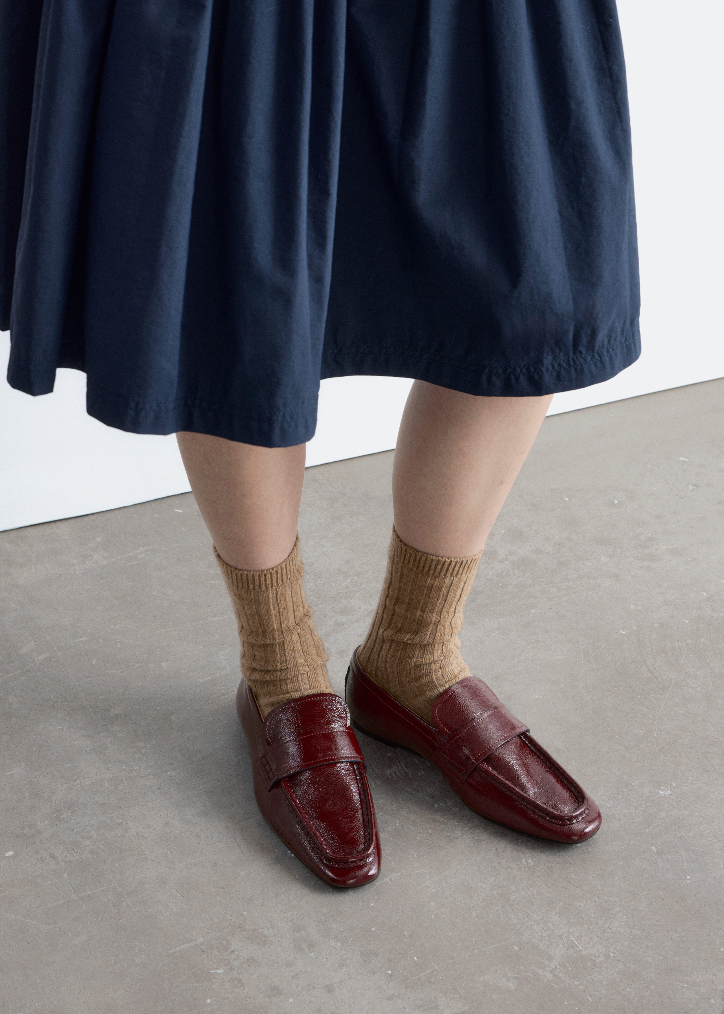 & Other Stories SQUARE-TOE LEATHER LOAFERS