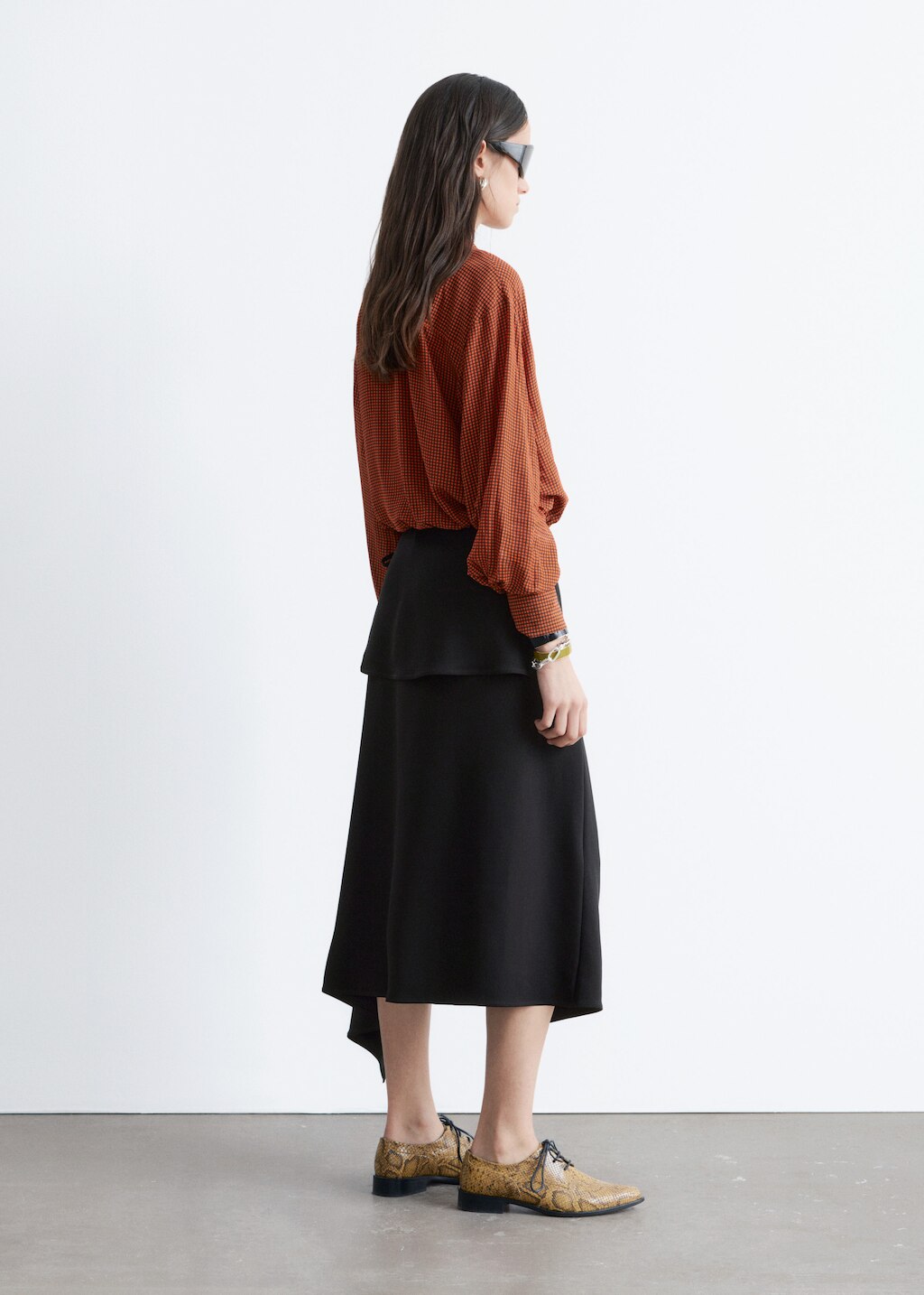 & Other Stories CHECKED DRAWSTRING SHIRT
