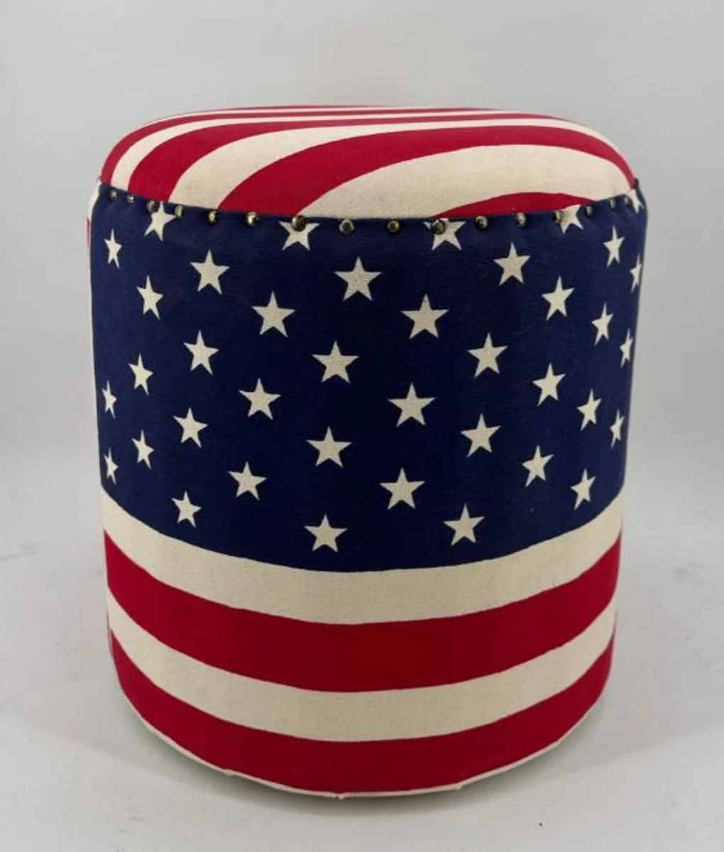 Stool with USA design - Round stool with American flag