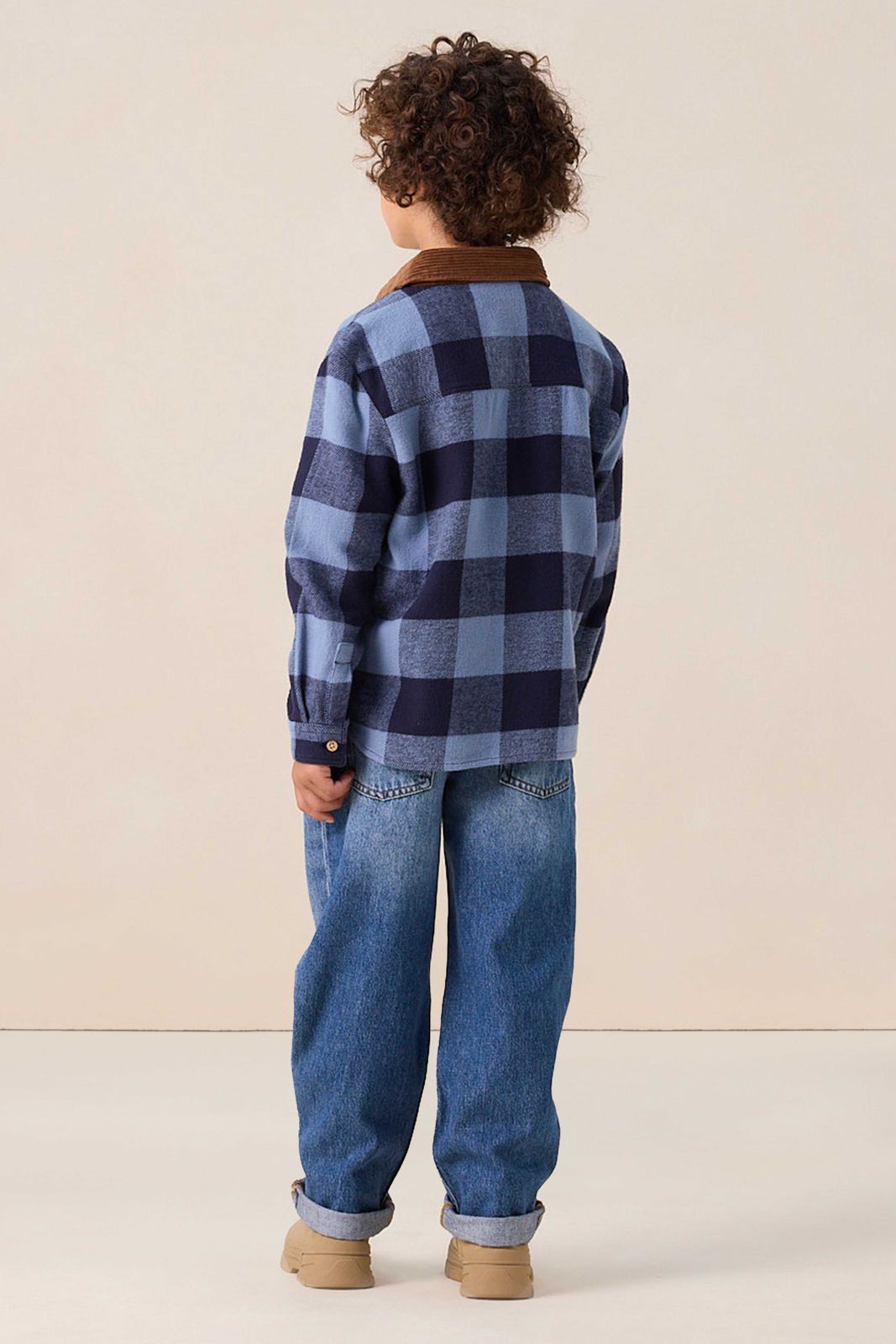 Blauwe mid-rise straight leg jeans