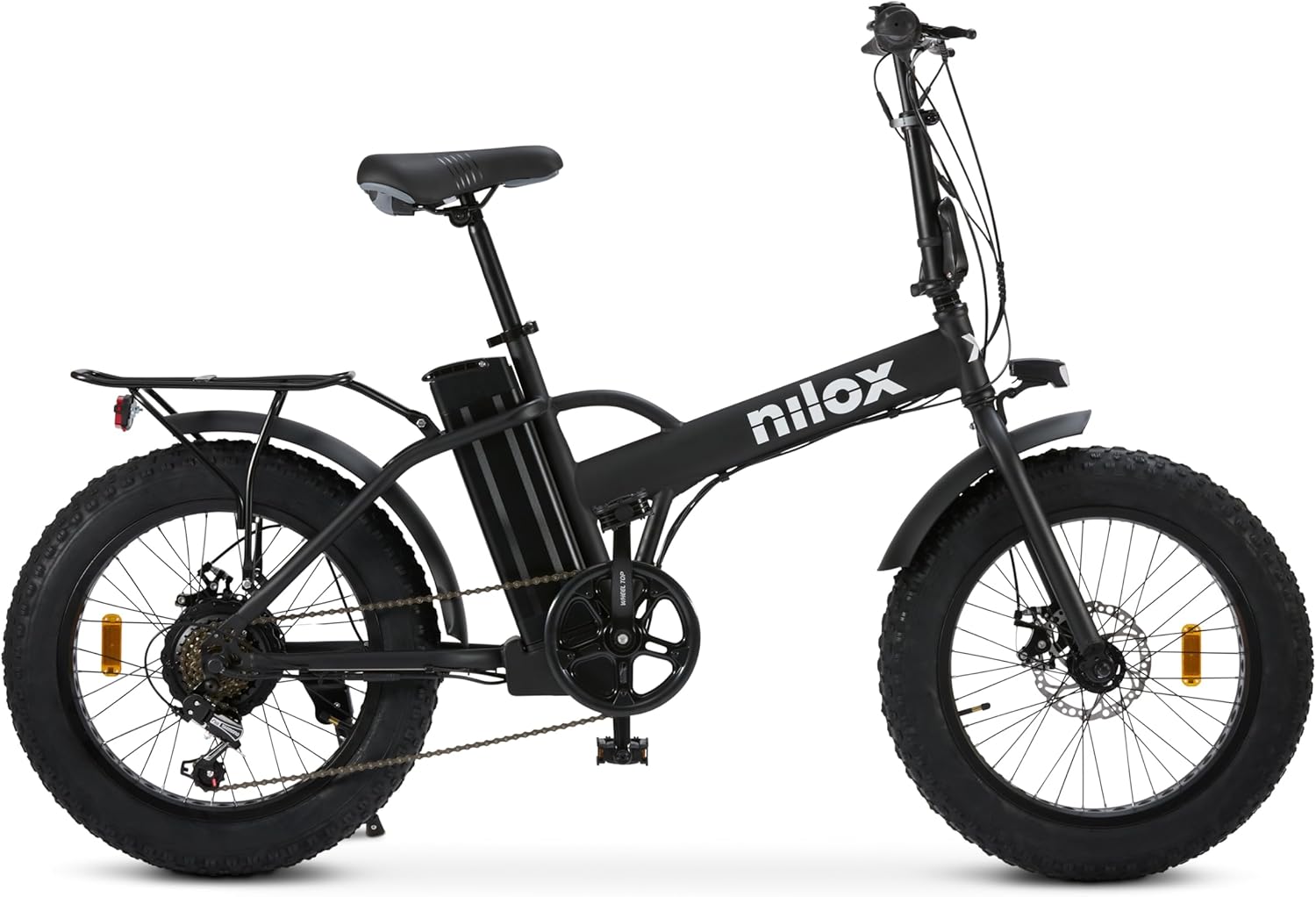 Nilox, Ebike X5 Pro, Bici Elettrica, Fino a 60 km di Autonomia, Fino a 25 Km/h, Motore da 36 V/250 W e Batteria Removibile 36 V-10 Ah, Gomme FAT 20