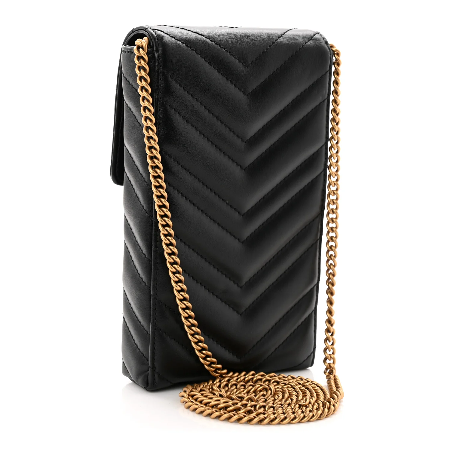 Calfskin Small GG Marmont Phone Crossbody Bag Black - Top Club