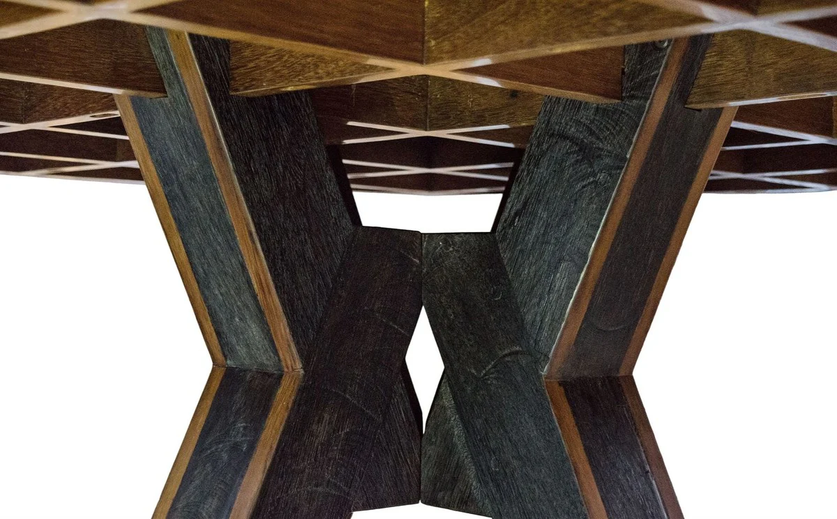 Dining table dark brown / black Ø 150 x H. 77 cm - luxury dining room furniture