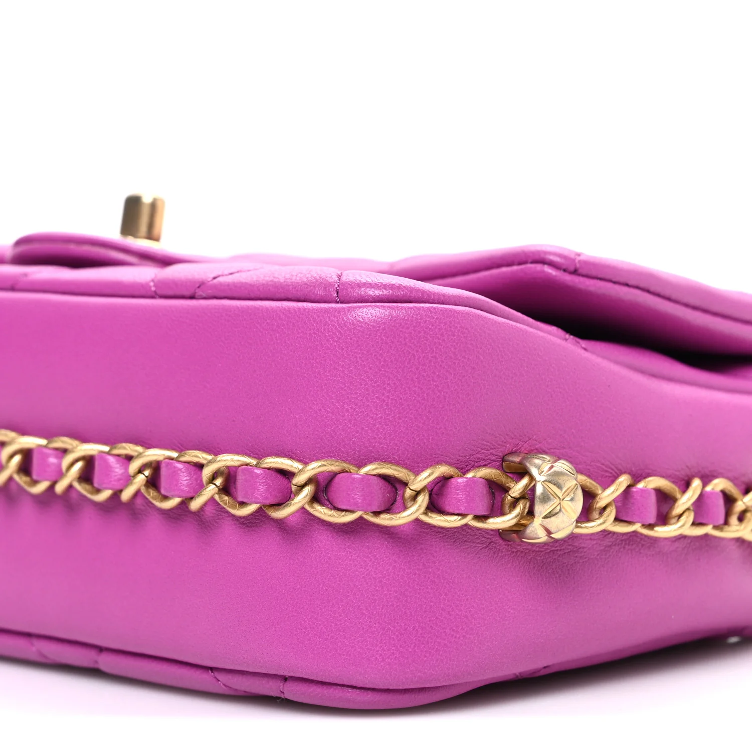 Lambskin Quilted CC Small Dynasty Flap Purple - Top Club