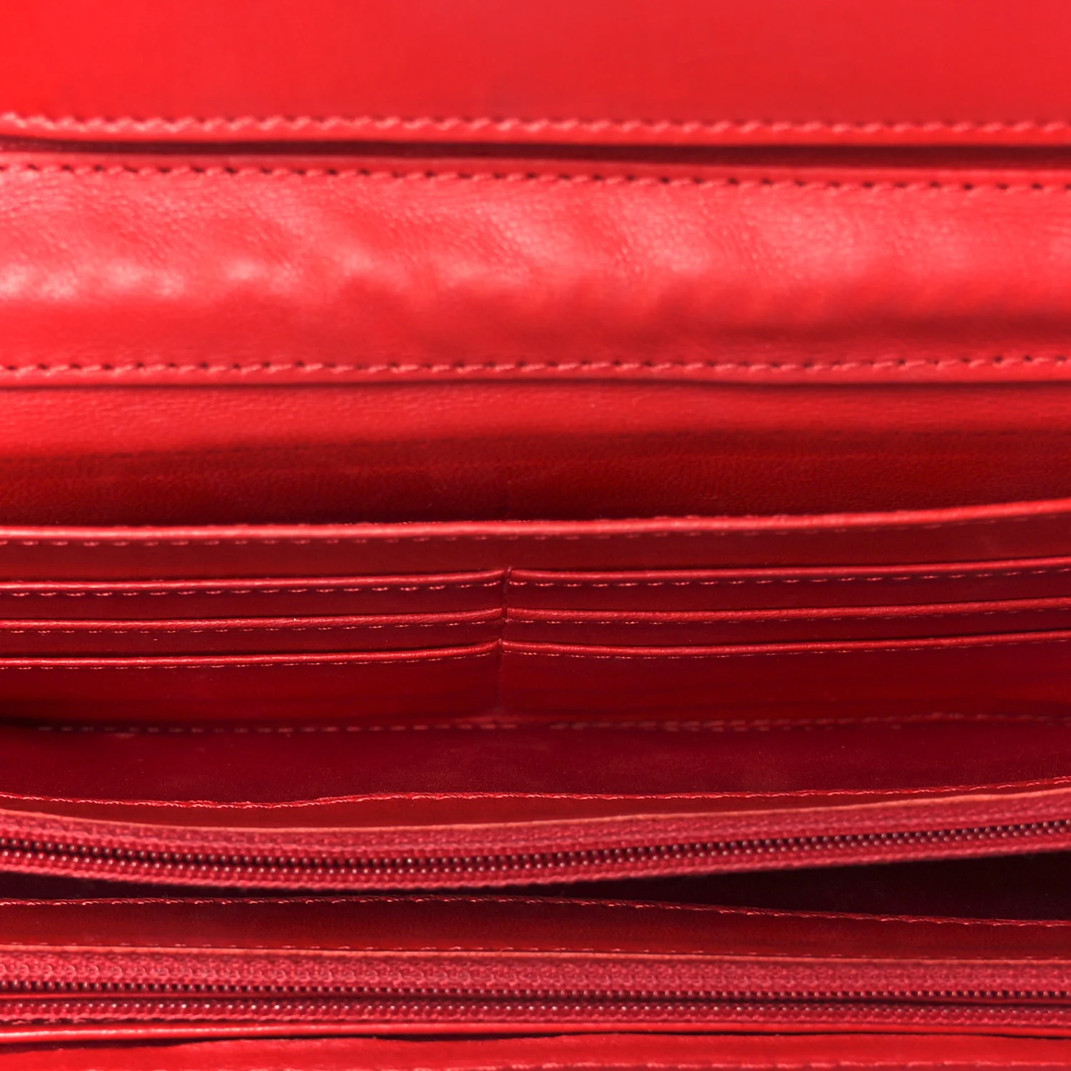 Lambskin Quilted Chain Clutch Flap Red - Top Club
