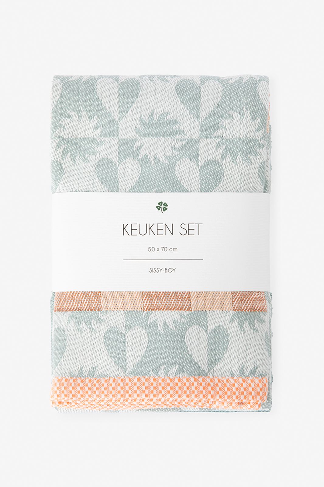 Lichtblauwe handdoek en theedoek