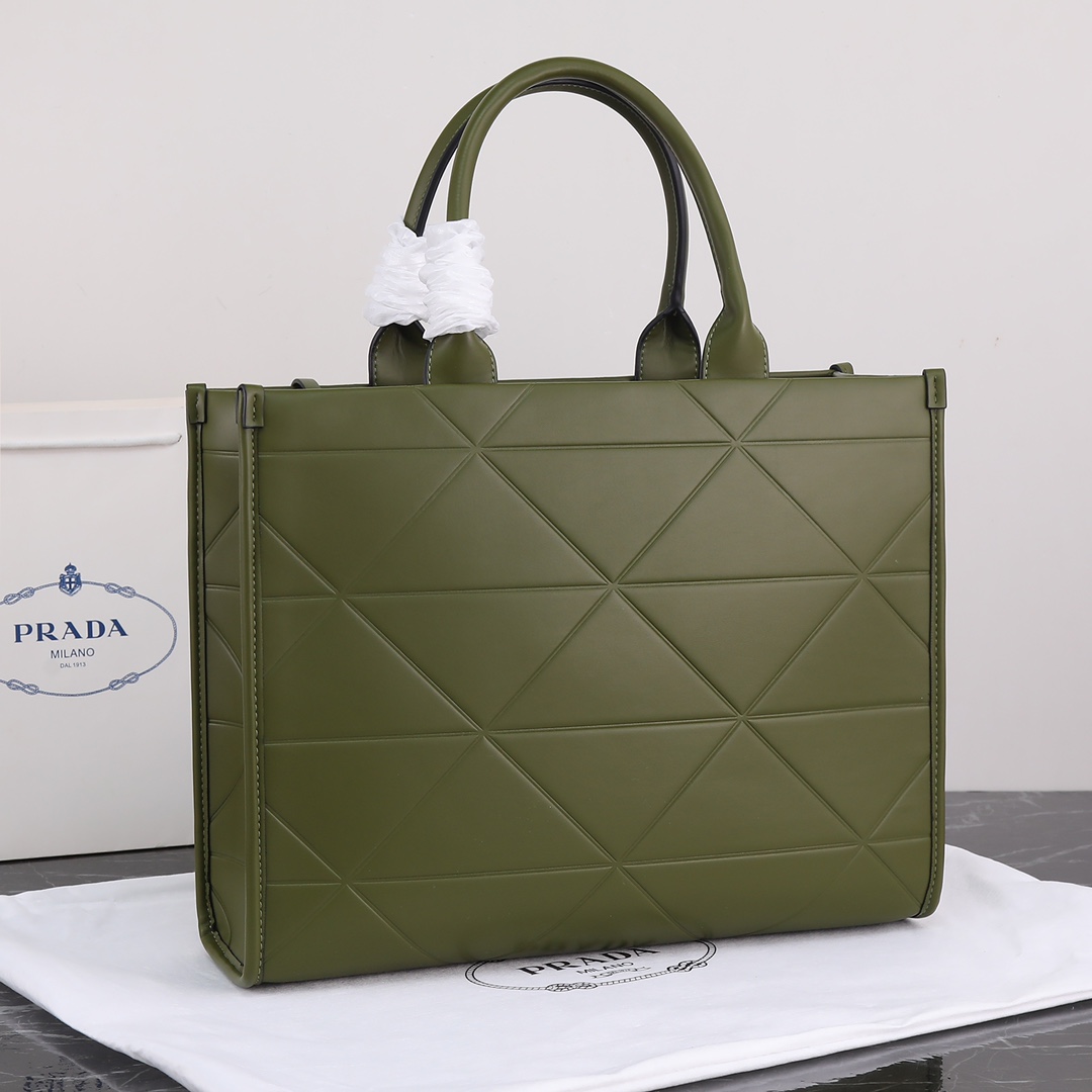 PP big size leather Symbole bag with topstitching - Top Club
