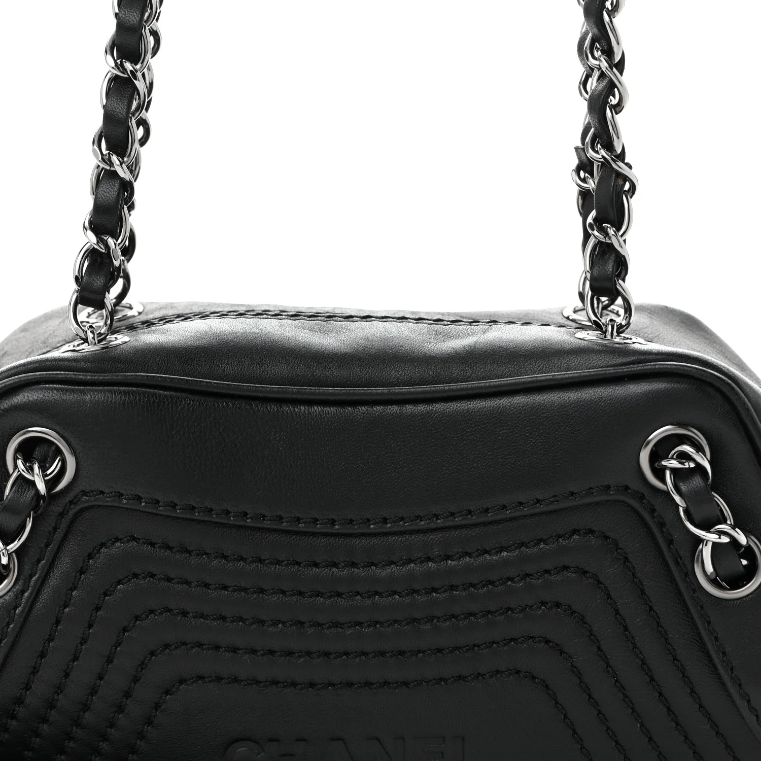 Lambskin Lax Small Tassel Shoulder Bag Black - Top Club