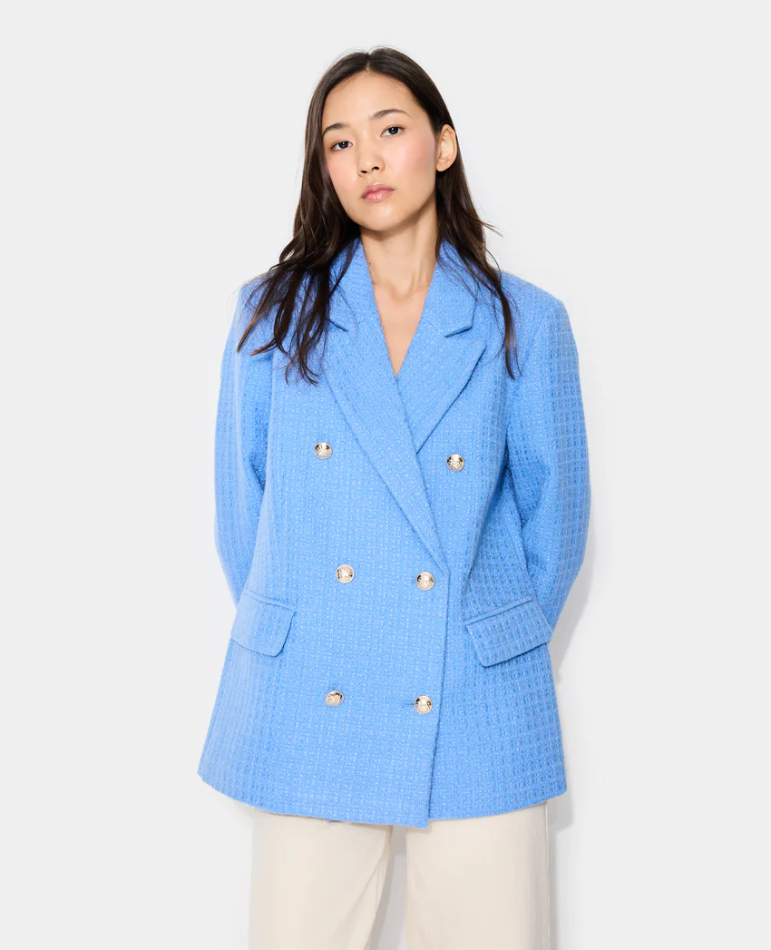 Pimkie Veste blazer en tweed avec boutons écussons