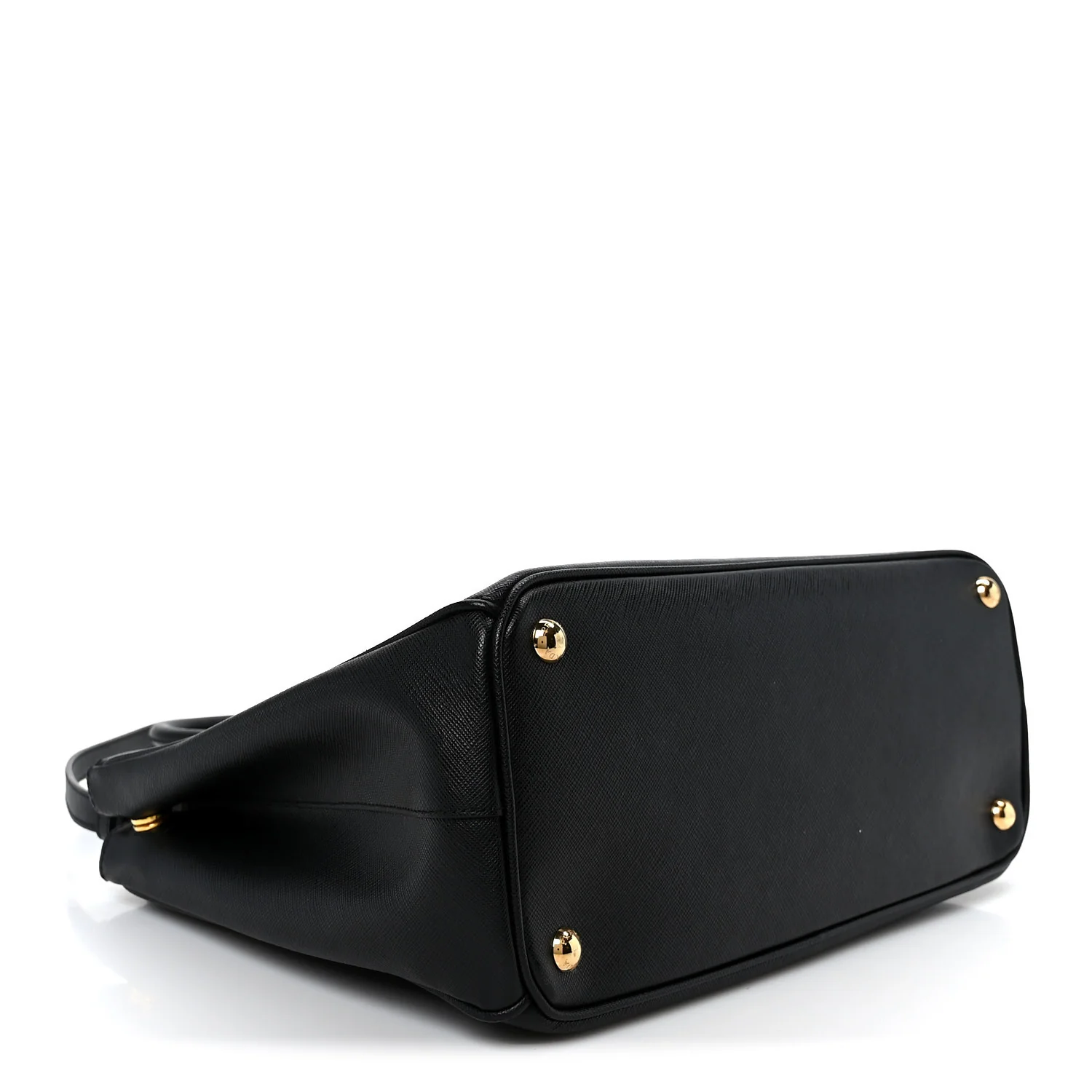 Saffiano Medium Galleria Double Zip Tote Black - Top Club