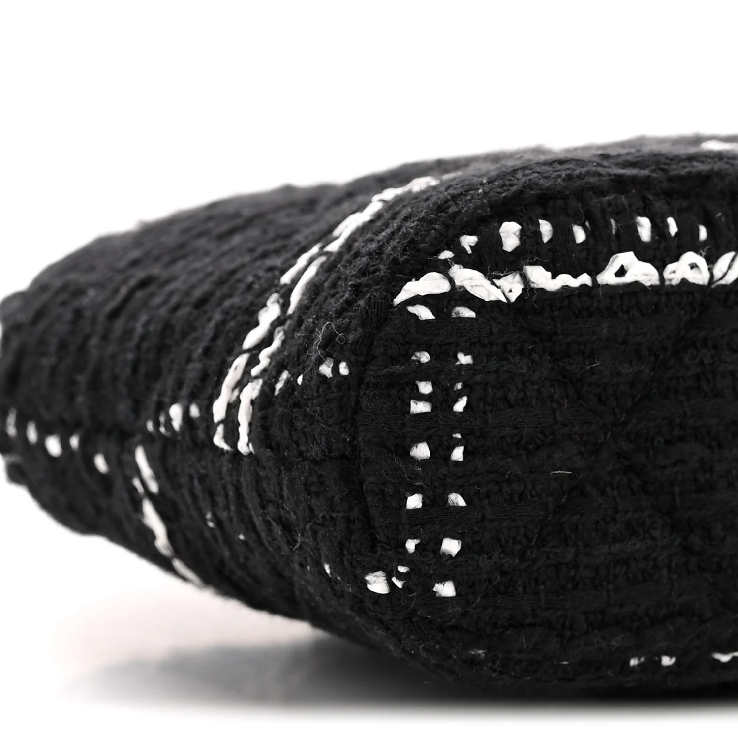 Tweed Quilted Mini Clutch With Chain Black White - Top Club
